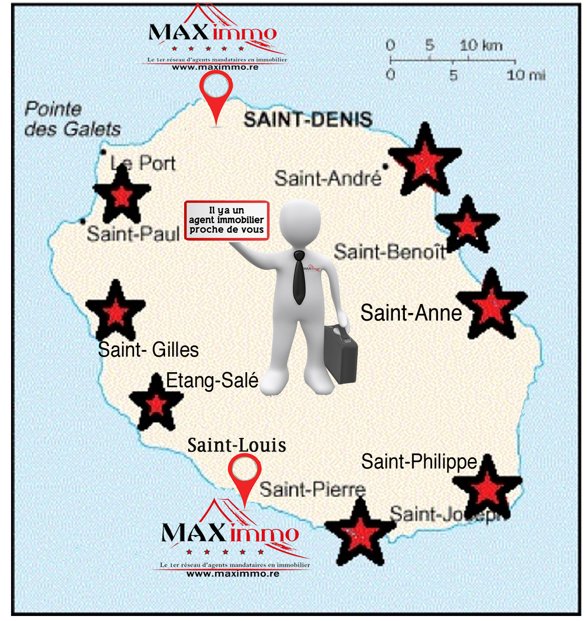 Carte Réunion avec emplacement MAXimmo